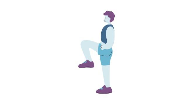 Illustration of a person marching in place, lifting one knee to hip height